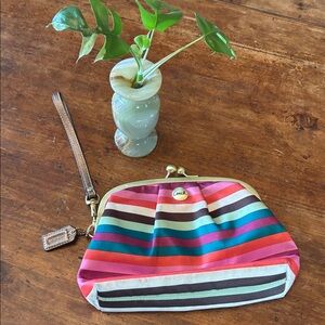 Vintage large coach satin legacy striped bag